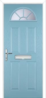 4 Panel Sunburst Composite Front Door in Duck Egg Blue