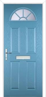 4 Panel Sunburst Composite Front Door in Pastel Blue