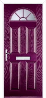 4 Panel Sunburst Composite Front Door in Purple Violet