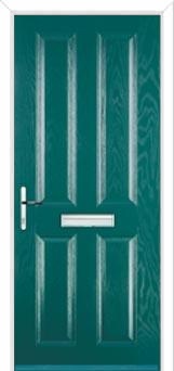 4 Panel Composite Front Door in Turquoise Blue