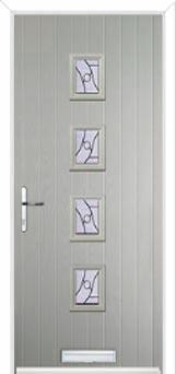 4 Square (centre) Abstract Composite Front Door in Agate Grey
