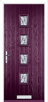 4 Square (centre) Abstract Composite Front Door in Purple Violet