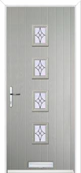 4 Square (centre) Elegance Composite Front Door in Agate Grey