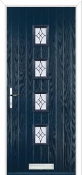 4 Square (centre) Elegance Composite Front Door in Dark Blue