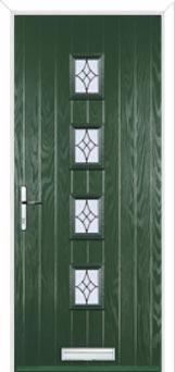 4 Square (centre) Elegance Composite Front Door in Green