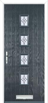 4 Square (centre) Elegance Composite Front Door in Anthracite Grey
