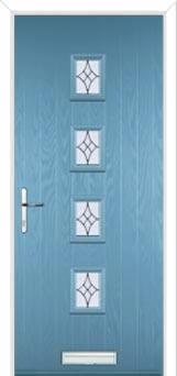 4 Square (centre) Elegance Composite Front Door in Pastel Blue