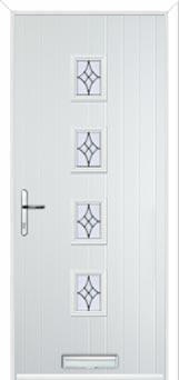 4 Square (centre) Elegance Composite Front Door in White