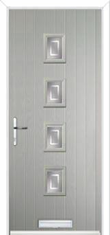 4 Square (centre) Enfield Composite Front Door in Agate Grey