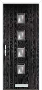 4 Square (centre) Enfield Composite Front Door in Black Brown