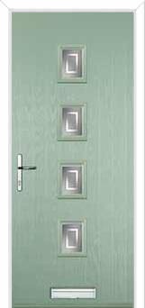 4 Square (centre) Enfield Composite Front Door in Chartwell Green