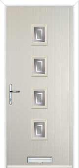 4 Square (centre) Enfield Composite Front Door in Cream