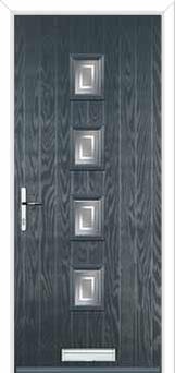 4 Square (centre) Enfield Composite Front Door in Anthracite Grey