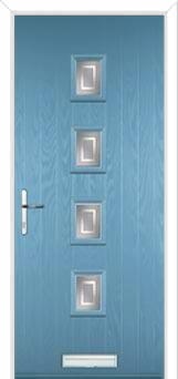 4 Square (centre) Enfield Composite Front Door in Pastel Blue