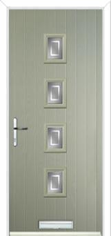 4 Square (centre) Enfield Composite Front Door in Pebble Grey