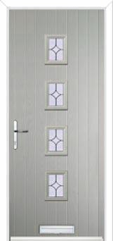 4 Square (centre) Flair Composite Front Door in Agate Grey
