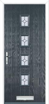 4 Square (centre) Flair Composite Front Door in Anthracite Grey