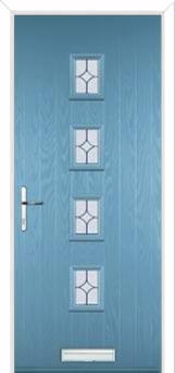 4 Square (centre) Flair Composite Front Door in Pastel Blue