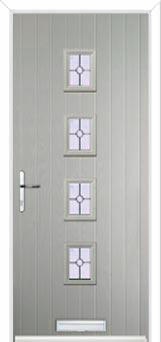 4 Square (centre) Finesse Composite Front Door in Agate Grey