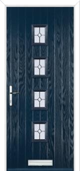 4 Square (centre) Finesse Composite Front Door in Dark Blue