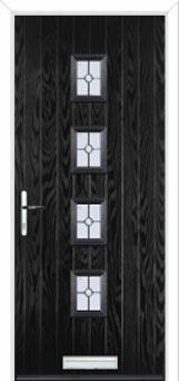 4 Square (centre) Finesse Composite Front Door in Black