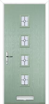 4 Square (centre) Finesse Composite Front Door in Chartwell Green