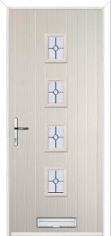 4 Square (centre) Finesse Composite Front Door in Cream