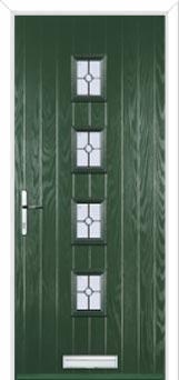 4 Square (centre) Finesse Composite Front Door in Green