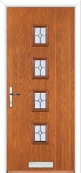 4 Square (centre) Finesse Composite Front Door in Oak