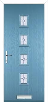 4 Square (centre) Finesse Composite Front Door in Pastel Blue