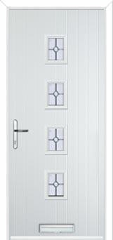 4 Square (centre) Finesse Composite Front Door in White