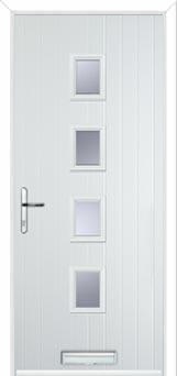 4 Square Glazed FD30s Internal Composite Fire Door in White