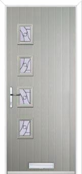 4 Square (off set) Abstract Composite Front Door in Agate Grey
