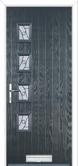 4 Square (off set) Abstract Composite Front Door in Anthracite Grey