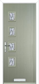 4 Square (off set) Abstract Composite Front Door in Pebble Grey