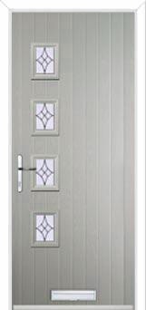 4 Square (off set) Elegance Composite Front Door in Agate Grey