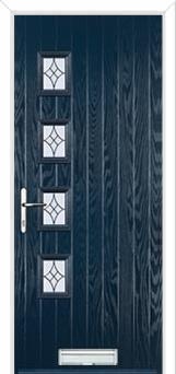 4 Square (off set) Elegance Composite Front Door in Dark Blue