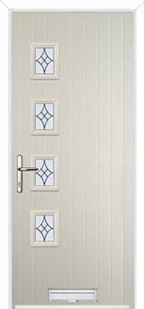 4 Square (off set) Elegance Composite Front Door in Cream