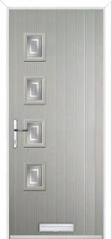 4 Square (off set) Enfield Composite Front Door in Agate Grey