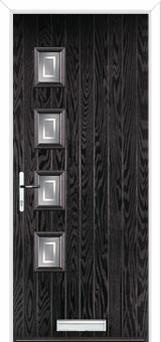 4 Square (off set) Enfield Composite Front Door in Black Brown