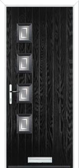 4 Square (off set) Enfield Composite Front Door in Black