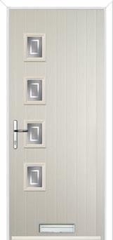 4 Square (off set) Enfield Composite Front Door in Cream