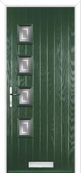 4 Square (off set) Enfield Composite Front Door in Green