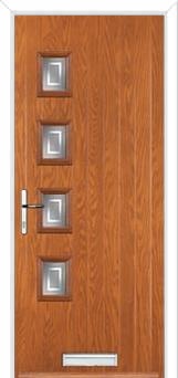 4 Square (off set) Enfield Composite Front Door in Oak