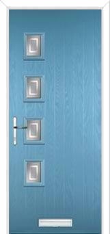 4 Square (off set) Enfield Composite Front Door in Pastel Blue