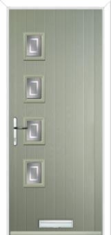 4 Square (off set) Enfield Composite Front Door in Pebble Grey