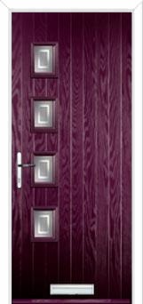 4 Square (off set) Enfield Composite Front Door in Purple Violet