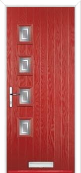 4 Square (off set) Enfield Composite Front Door in Red