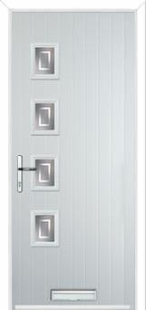 4 Square (off set) Enfield Composite Front Door in White