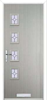 4 Square (off set) Flair Composite Front Door in Agate Grey